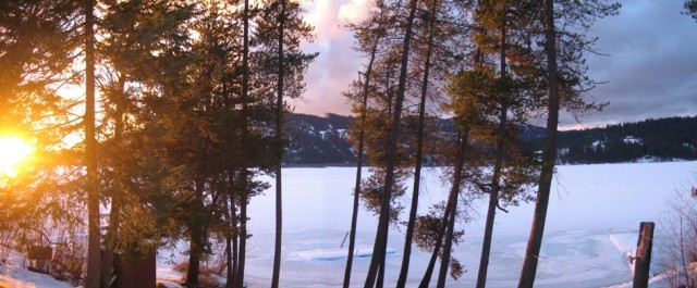 Sunset in winter